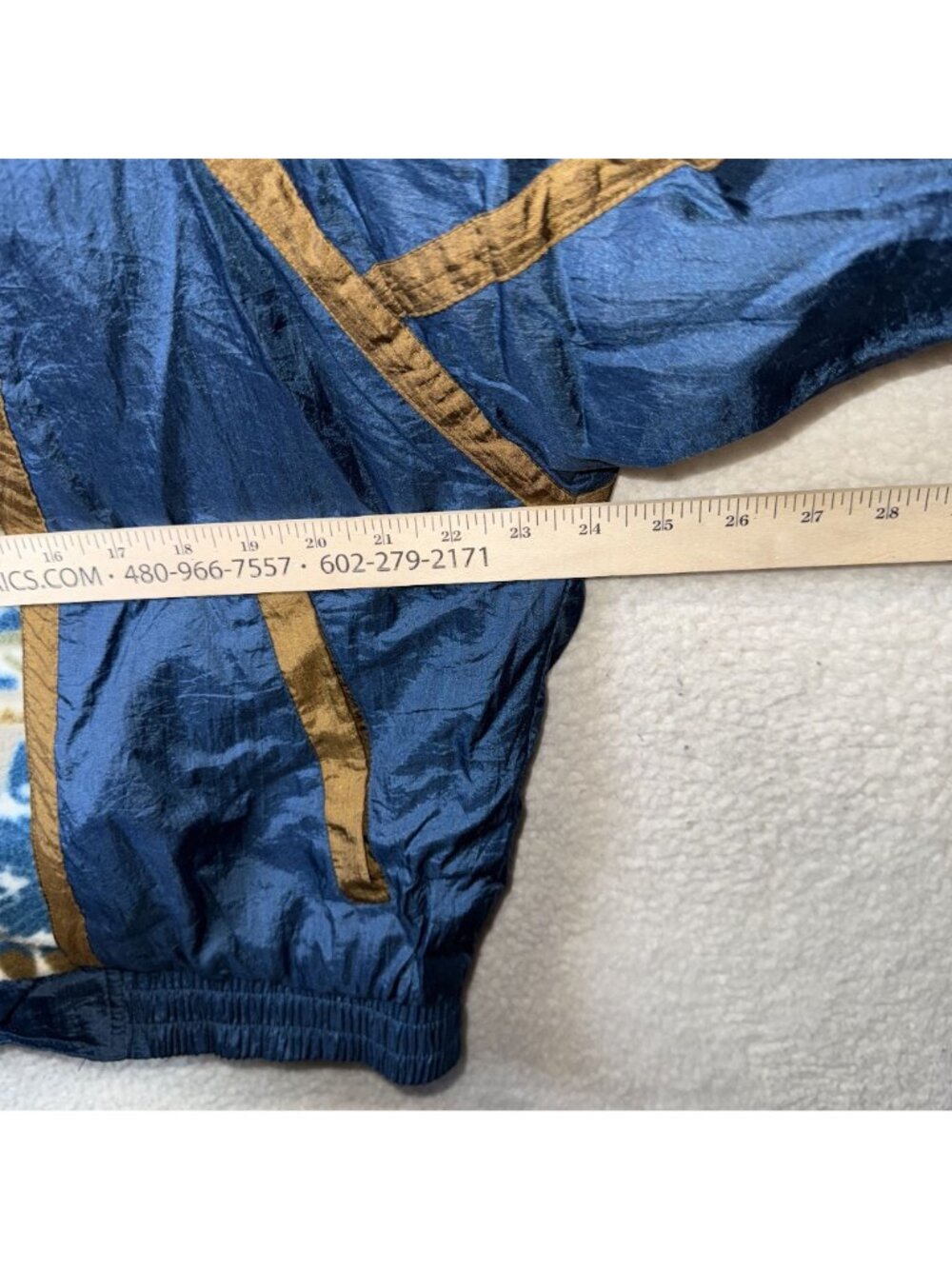 Vintage Active Stuff Aztec Fleece & Nylon Track Jacket Blue LArge - Picture 4 of 7